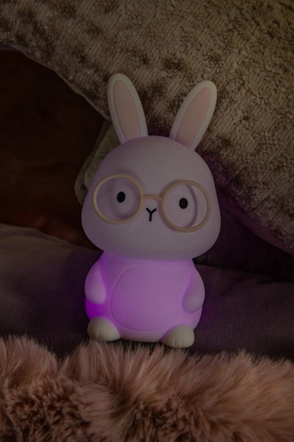 Lucide PINCHA RABBIT - Lampe de table Rechargeable Chambres d'enfant - Batterie/Piles - LED 3 StepDim - Rvb - Blanc | Essential - ambiance 3